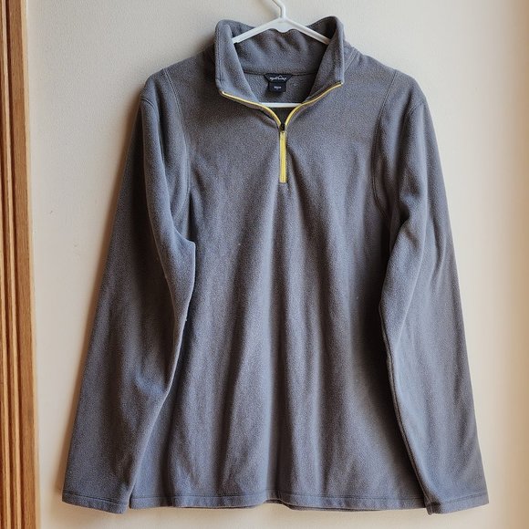 Eddie Bauer Gray Quarter Zip Fleece Pullover Size XL - Picture 6 of 15